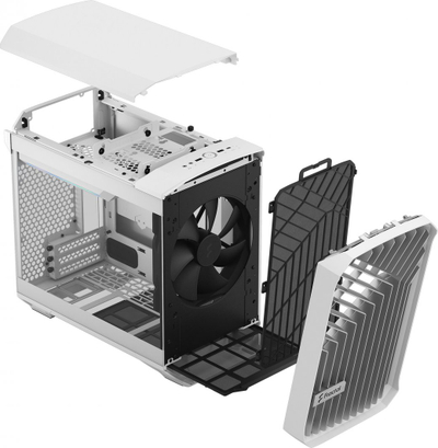 Kasë Fractal Design Torrent Nano, e bardhë TG Clear Tint, Micro Tower