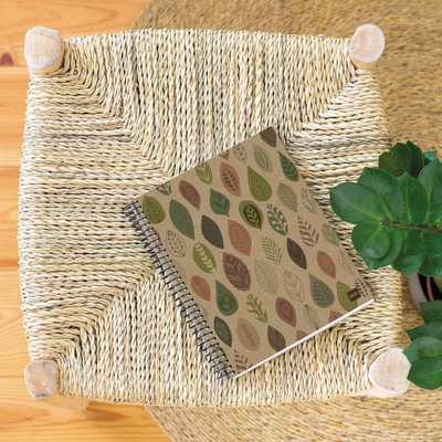 Блок бележник Miquelrius Eco Leaves, A5, страници со мрежа, природна боја