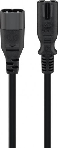 Kabllo zgjatuese rryme Wentronic Goobay 97201, IEC C7 në IEC C8, 2 m, e zezë