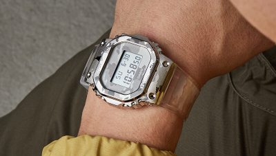 Orë dore për meshkuj Casio G-Shock Skeleton Camouflage GM-5600SCM-1ER (322), e hirtë