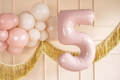Balonë folie Partydeco numri 5, 72 cm, rozë e çelët