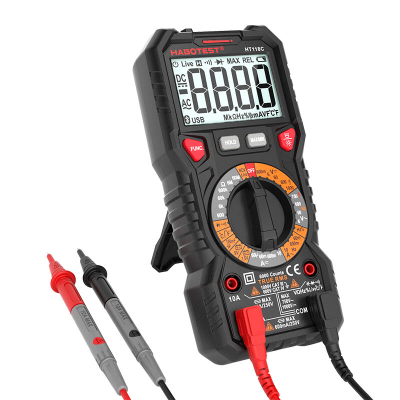 Multimetër Digjital me Fener Habotest HT118C, True RMS, NCV, testim baterie