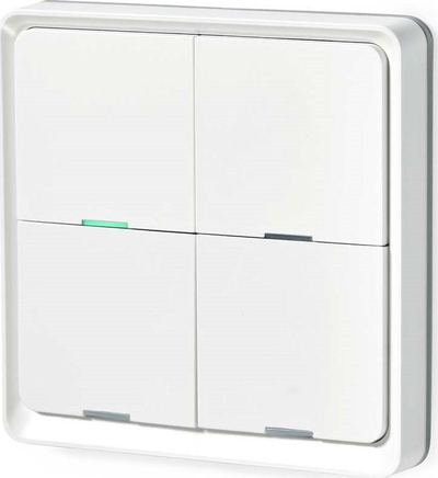 Çelës muri smart ZigBee Tuya, 4 butona, pa tela, i bardhë