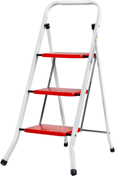 Shkallë Elkop Step Ladder, 3 hapa, 150kg, e bardhë