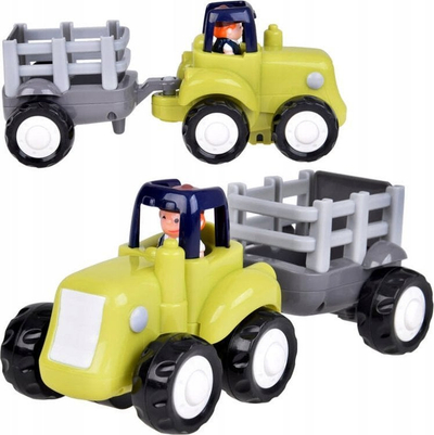 Lodër traktor ndërtimi Construction, plastikë, me rimorkio, shumëngjyrësh