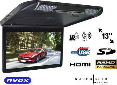 Monitor tavani për makinë Nvox VRF1343U, 13.3", Full HD, i zi