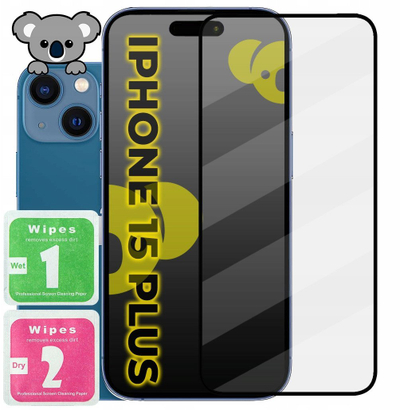 Mbrojtëse ekrani Toti Bear HD Glass Premium për Apple iPhone 15 Plus, xham i temperum, transparente
