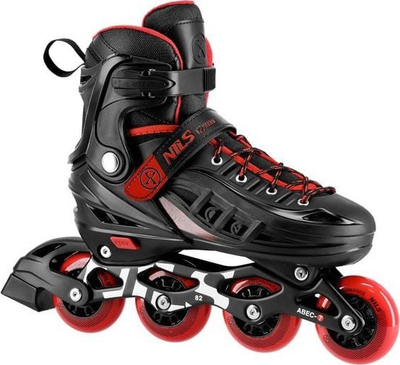 Patina inline Nils CYPHER NA18811A, me numër të rregullueshëm 34-38, për kalamaj dhe të rinj, të kuqe me të zezë