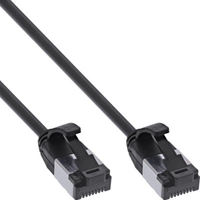 Kabllo rrjeti InLine Patch Cable Slim, Cat.8.1, U/FTP, 0.5m, e zezë