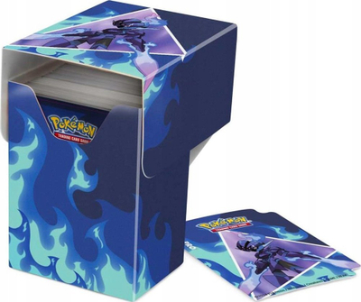 Kuti letrash Ultra Pro Ceruledge Full View Deck Box, mban gjer në 75 letra, për Pokémon Standard, blu