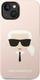 Mbështjellës telefoni Karl Lagerfeld KLHMP14MSLKHLP, për iPhone 14 Plus, silikon, me MagSafe, rozë e çelët