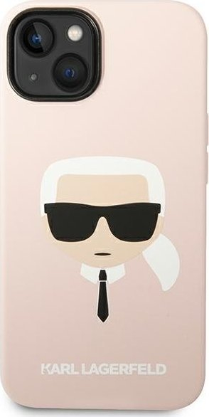 Mbështjellës telefoni Karl Lagerfeld KLHMP14MSLKHLP, për iPhone 14 Plus, silikon, me MagSafe, rozë e çelët