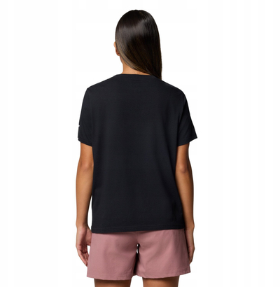 Bluzë Columbia Rolling Bend Graphic SS Tee W, pambuk poliester, për goca, e zezë
