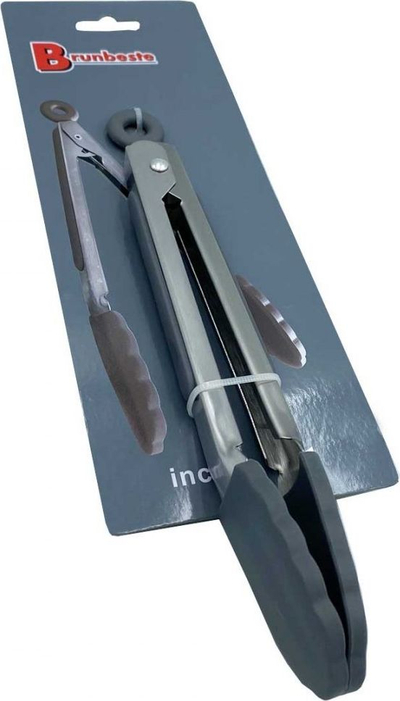 Pinca kuzhine Kitchen Silicone Tongs, 23 cm, silikon, gri