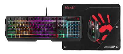 Set tastierë dhe mi A4TECH Bloody B1700, 6000 DPI, USB, i zi