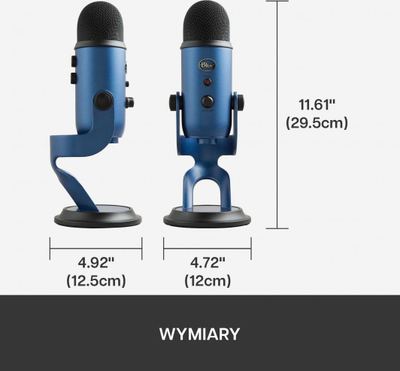 Mikrofon Blue Yeti, USB, kondensator, blu e mbyllët