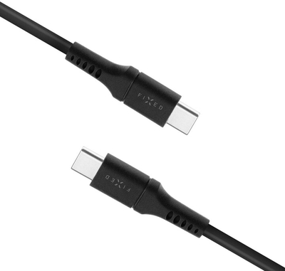 Kabllo karikimi dhe për të dhëna FIXED Liquid silicone USB-C - USB-C, USB 2.0, PD 60W, 0.5m, e zezë