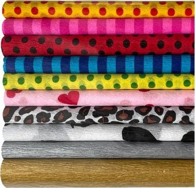 Letër krep e korruguar Top 2000, set me 10 fletë, 25x200 cm, me ngjyra të ndryshme