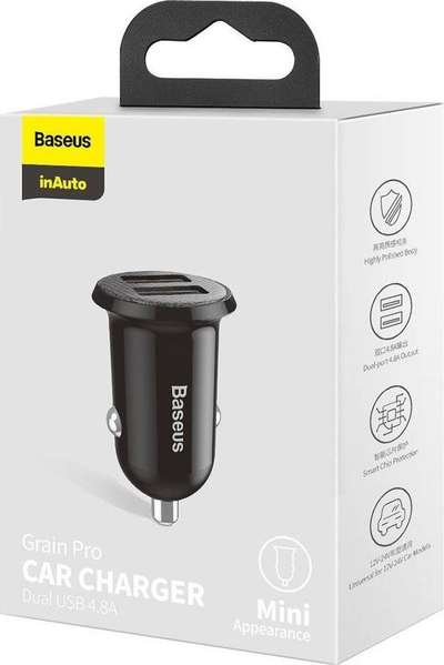 Karikues makine Baseus Grain Pro 2xUSB 4.8A CCALLP-01, i zi