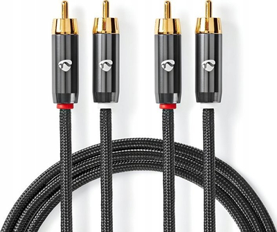 Kabllo audio Nedis RCA x2 në RCA x2, 5m, stereo, e zezë