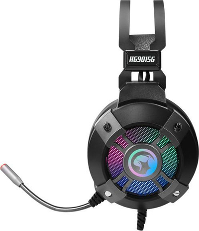 Kufje Marvo HG9015G, LED shumëngjyrësh, të zeza