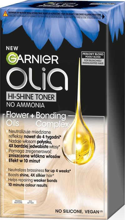 Toner flokësh Garnier Olia 10.2 Hi Shine, për bionde, efekt i ftohtë, transparent