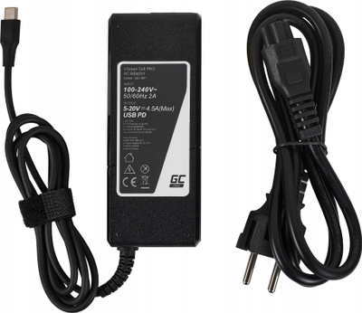 Adapter karikues Green Cell AD139P, universal 90W, me tregues LED, i zi