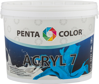 Bojë akrilike murale Penta Color Acryl 7, emulsionale, 5L, e bardhë