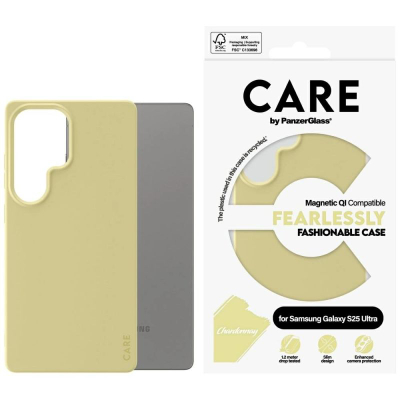 Kuti telefoni CARE by PanzerGlass Magnetic QI për Samsung Galaxy S25 Ultra, mbrojtëse, e verdhë e çelët