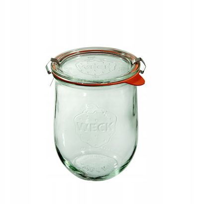 Set kavanozë qelqi Weck Tulip 1062ml, kapak me vulë, 6 copë, transparent