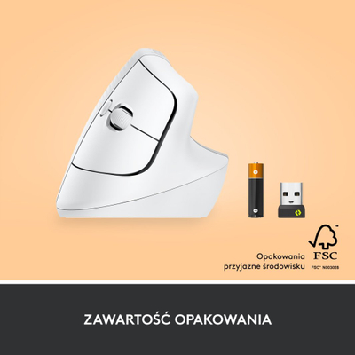 Maus wireless Logitech Lift Off-White, i bardhë