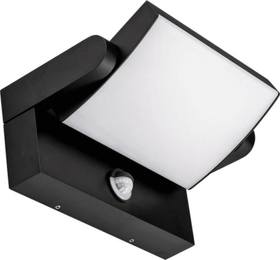 Aplike muri V-TAC LED, 17W, me sensor lëvizjeje PIR, IP65, e zezë