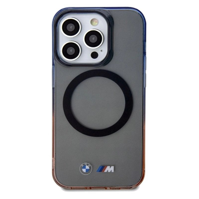 Mbrojtëse telefoni BMW Gradient Bumper MagSafe, për iPhone 15 Pro Max 6.7", transparente, gri