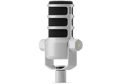 Mikrofon dinamik RODE PodMic, për podcast dhe streaming, i bardhë