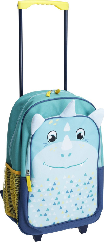 Valixhe udhëtimi për kalama XQMAX DINO, 49 x 30 x 13 cm, me rrota, blu verdhë