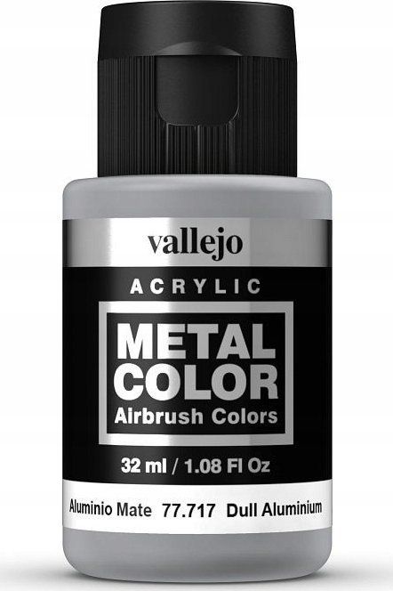 Bojë metalike Vallejo VJP77717 Dull Aluminium, 32ml, për airbrush, gri metalike