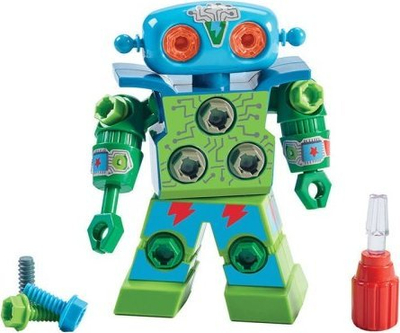 Lodër robot Learning Resources Design and Drill, set me vida, kaçavidë plastike, me ngjyra nga të gjitha