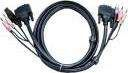 Kabllo KVM Aten 2L7D03UD, USB DVI D Dual Link, 3m, e zezë
