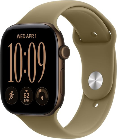 Apple Watch S12 GPS 46mm Dark Bronze Aluminium Case with Olive Sport Band, M/L