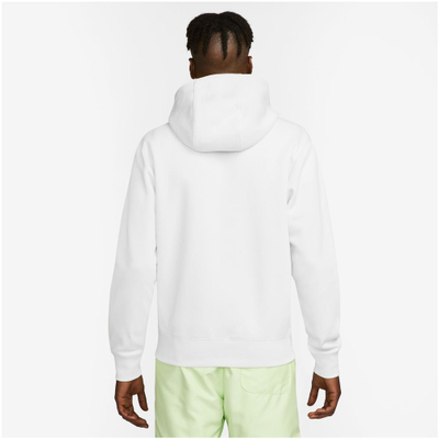 Дуксер со капуљача Nike Club Full Zip Fleece, со целосен патент, бел