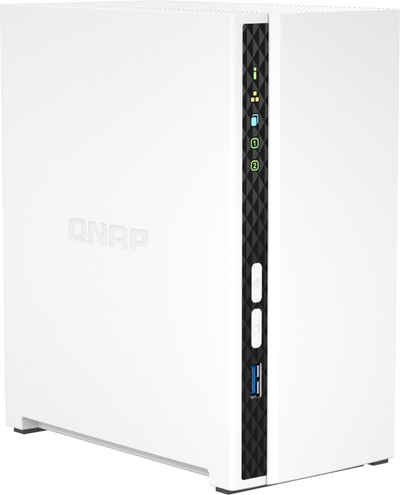 Server NAS Qnap TS-233, 2 slote, me Seagate IronWolf 12TB, i bardhë