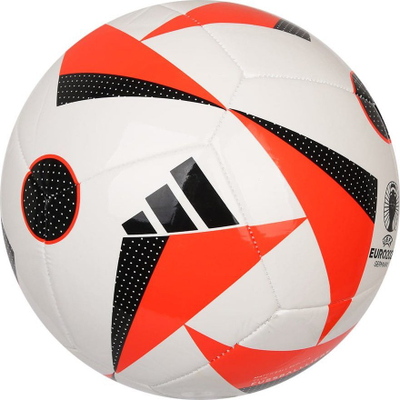 Top futbolli adidas Fussballliebe Euro24 Club IN9372, për bar natyral, replica ndeshjeje, i bardhë kuqezi