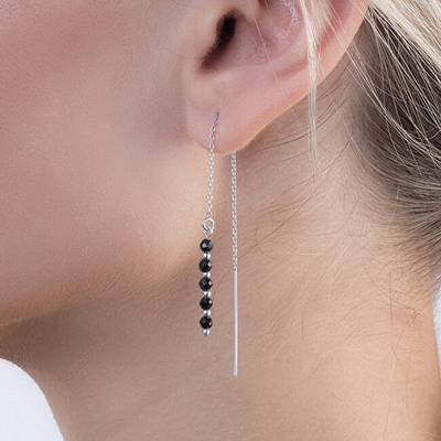 Vathë për femra AGAIN Jewelry AJKNS008, të argjendtë/zinj
