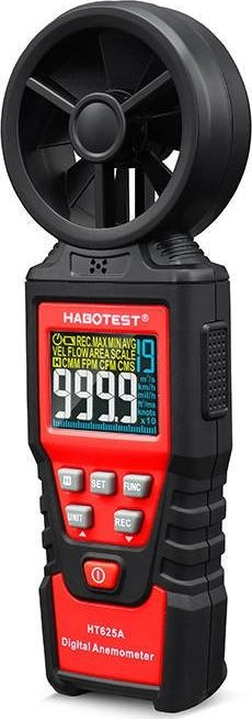 Дигитален анемометар Habotest HT625A, екран во боја, пренослив, сив