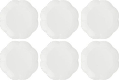 Set pjata sallate Porcellana Bianca Villadeifiori, 6 copë, 23cm, të bardha