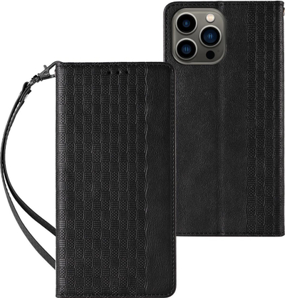 Këllëf portofol Hurtel Magnet Strap Case për iPhone 12 Pro Max, me magnet, me varëse, i zi