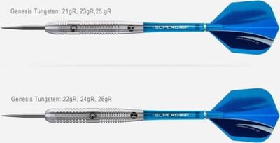Shigjeta dards Harrows Genesis Tungsten Steeltip, tungsten, majë çeliku, shumëngjyrëshe