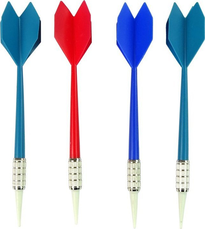 Сет за игра со стрели Zhiyu Toys Darts, дијаметар 27 cm, 4 пластични стрели, многуобоен