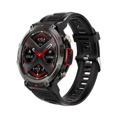 Паметен часовник Veltori VT140-1, екран 1.45", Bluetooth 5.0, црна силиконска лента