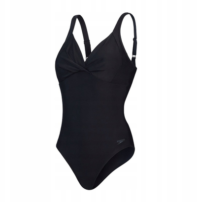 Kostum banje njëpjesësh Speedo Cross Knot Shaping, që të mban barkun, për goca, i zi